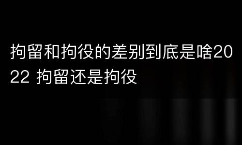 拘留和拘役的差别到底是啥2022 拘留还是拘役