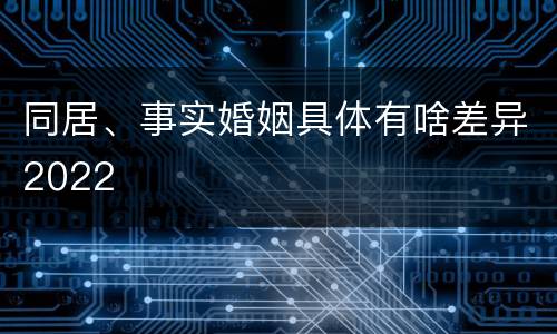 同居、事实婚姻具体有啥差异2022