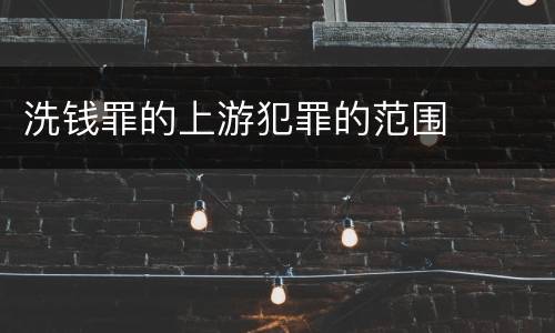 洗钱罪的上游犯罪的范围