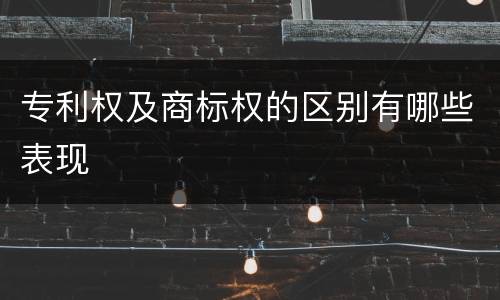 专利权及商标权的区别有哪些表现