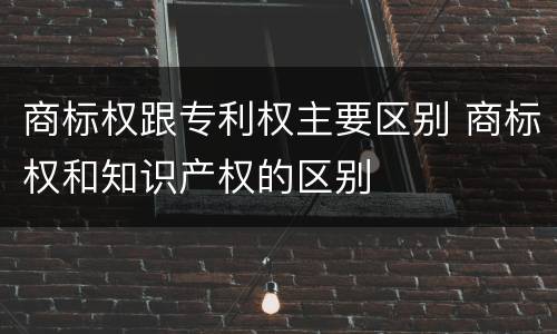 商标权跟专利权主要区别 商标权和知识产权的区别