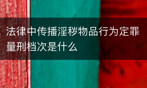 法律中传播淫秽物品行为定罪量刑档次是什么