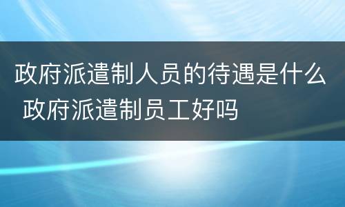 政府派遣制人员的待遇是什么 政府派遣制员工好吗