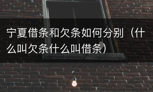 宁夏借条和欠条如何分别（什么叫欠条什么叫借条）