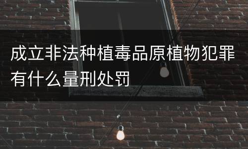 成立非法种植毒品原植物犯罪有什么量刑处罚