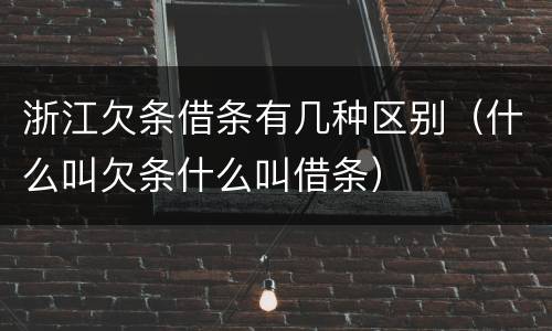 浙江欠条借条有几种区别（什么叫欠条什么叫借条）