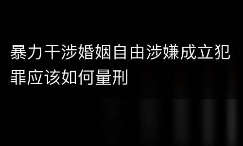 暴力干涉婚姻自由涉嫌成立犯罪应该如何量刑