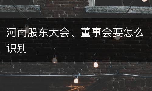 河南股东大会、董事会要怎么识别