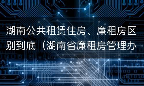 湖南公共租赁住房、廉租房区别到底（湖南省廉租房管理办法）