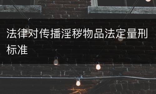 法律对传播淫秽物品法定量刑标准