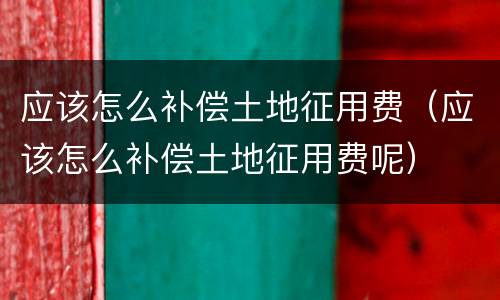 应该怎么补偿土地征用费（应该怎么补偿土地征用费呢）