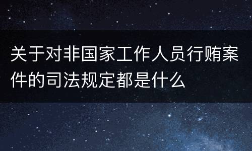 关于对非国家工作人员行贿案件的司法规定都是什么