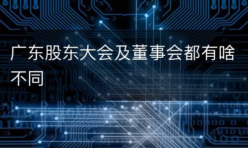 广东股东大会及董事会都有啥不同