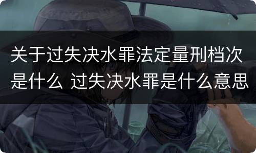 关于过失决水罪法定量刑档次是什么 过失决水罪是什么意思