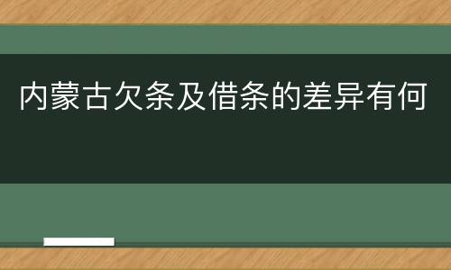 内蒙古欠条及借条的差异有何