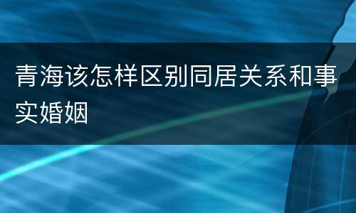 青海该怎样区别同居关系和事实婚姻