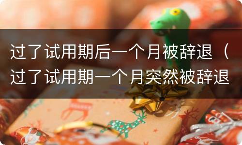 过了试用期后一个月被辞退（过了试用期一个月突然被辞退）