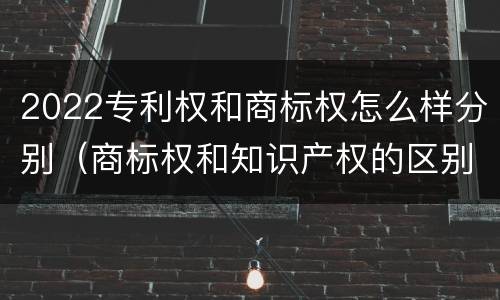 2022专利权和商标权怎么样分别（商标权和知识产权的区别）