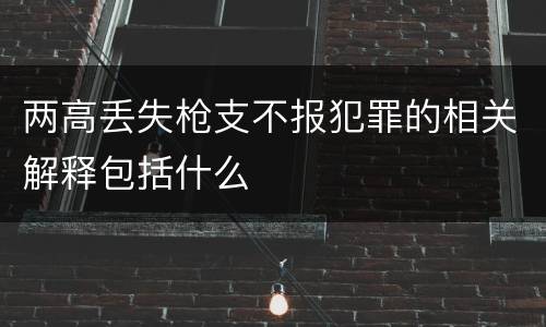 两高丢失枪支不报犯罪的相关解释包括什么