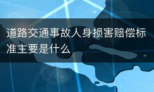 道路交通事故人身损害赔偿标准主要是什么