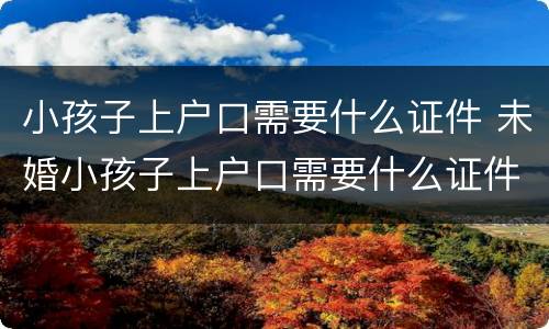 小孩子上户口需要什么证件 未婚小孩子上户口需要什么证件