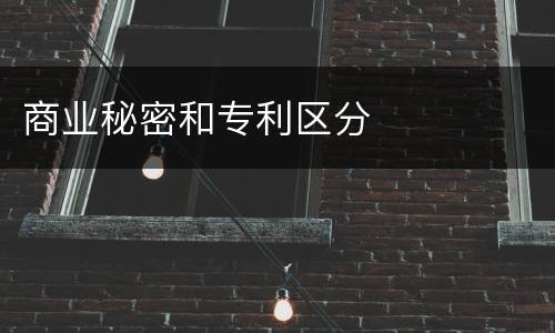 商业秘密和专利区分