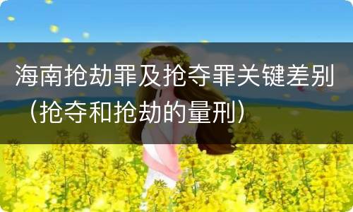 海南抢劫罪及抢夺罪关键差别（抢夺和抢劫的量刑）