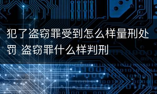 犯了盗窃罪受到怎么样量刑处罚 盗窃罪什么样判刑