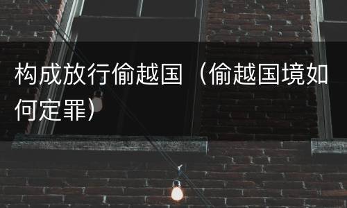 构成放行偷越国（偷越国境如何定罪）
