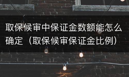 取保候审中保证金数额能怎么确定（取保候审保证金比例）