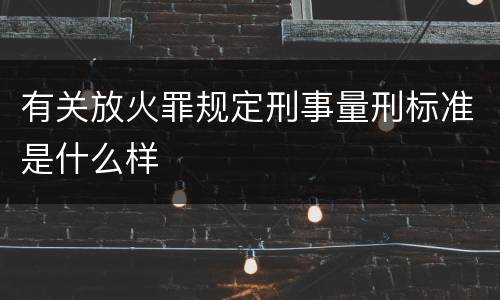 有关放火罪规定刑事量刑标准是什么样