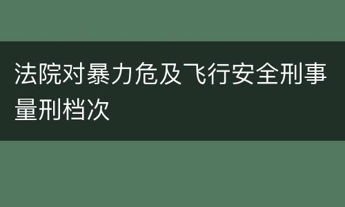 法院对暴力危及飞行安全刑事量刑档次