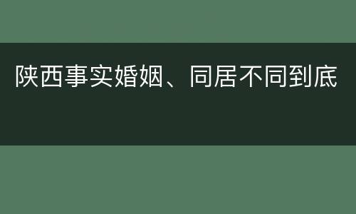 陕西事实婚姻、同居不同到底