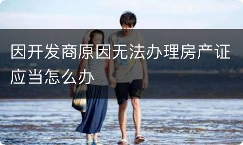 因开发商原因无法办理房产证应当怎么办