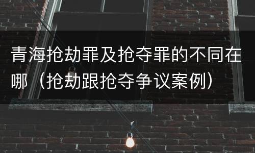青海抢劫罪及抢夺罪的不同在哪（抢劫跟抢夺争议案例）