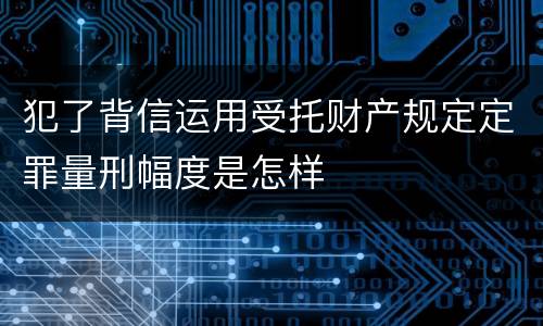 犯了背信运用受托财产规定定罪量刑幅度是怎样