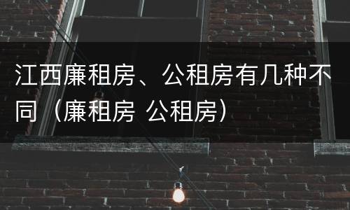 江西廉租房、公租房有几种不同（廉租房 公租房）