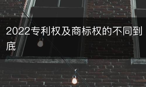 2022专利权及商标权的不同到底