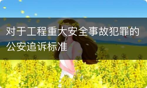 对于工程重大安全事故犯罪的公安追诉标准