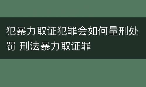 犯暴力取证犯罪会如何量刑处罚 刑法暴力取证罪