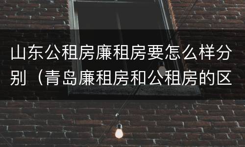 山东公租房廉租房要怎么样分别（青岛廉租房和公租房的区别）