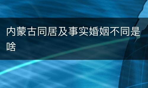 内蒙古同居及事实婚姻不同是啥