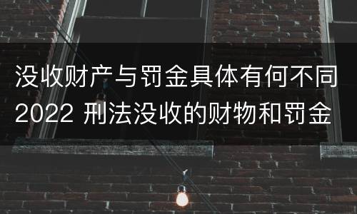 没收财产与罚金具体有何不同2022 刑法没收的财物和罚金