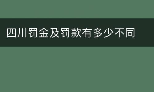 四川罚金及罚款有多少不同