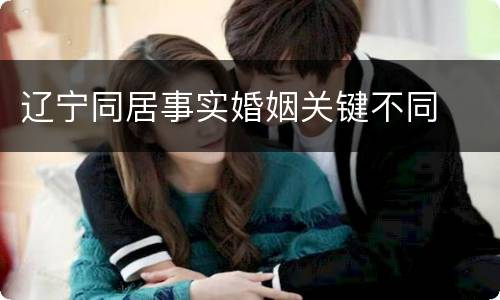 辽宁同居事实婚姻关键不同
