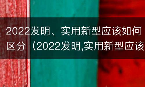 2022发明、实用新型应该如何区分（2022发明,实用新型应该如何区分真假）