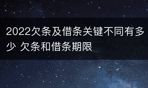 2022欠条及借条关键不同有多少 欠条和借条期限