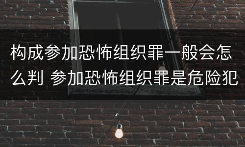 构成参加恐怖组织罪一般会怎么判 参加恐怖组织罪是危险犯吗