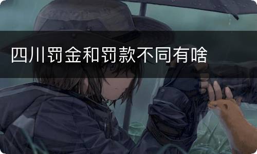 四川罚金和罚款不同有啥