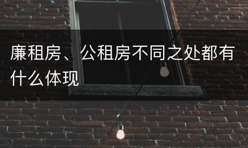 廉租房、公租房不同之处都有什么体现